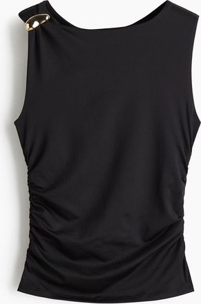 H&M Drapiertes Top - Schwarz