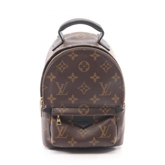 Louis Vuitton Black Brown Monogram Coated Canvas Leather Backpack (Pre-Owned)