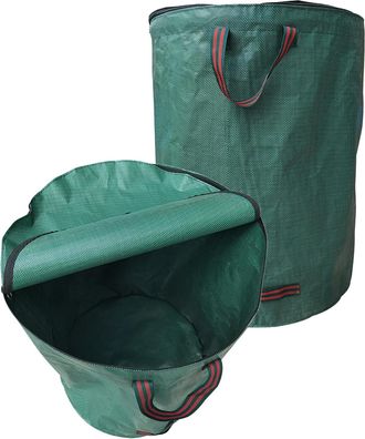 OEM Sacs De D&eacute;chets De Jardin - 120 L - Autostables - Pp R&eacute;sistant Aux D&eacute;chirures - Avec Couvercle - Vert - 2 Pi&egrave;ces