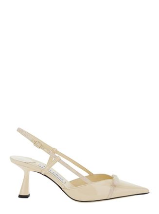 Jimmy Choo London camila Pink Slingback Pumps With Medium Heel In Leather Woman