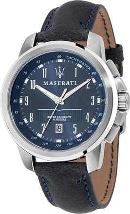 Maserati Successo Watch - Heren - Horloges - Zwart - ONE Size - Leer - Accessoires