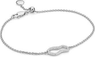 Monica Vinader Sterling Silver Riva Pod Bracelet Diamond