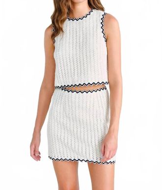 Saylor Samia Crochet Mini Skirt Set In White