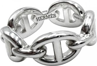 Herm&egrave;s Silver 925 Band Ring (Pre-Owned)