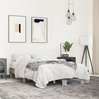 vidaXL Vidaxl - Giroletto Grigio Sonoma 120x200 Cm In Legno Multistrato Metallo