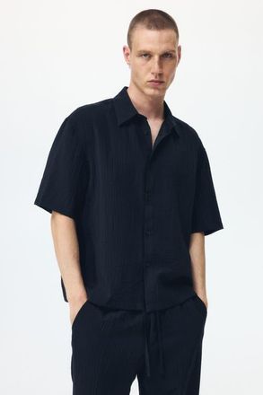 H&M Relaxed-fit shirt in Black at Nordstrom, Size Xx-Large