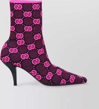 Gucci stretch fabric stiletto heel ankle boots