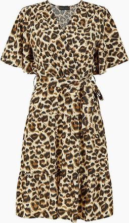 Mela Womens Brown V-Neck Knee Length Skater Dress - Size: 10