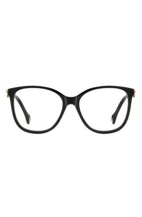 Carolina Herrera 55mm Square Optical Glasses in Black at Nordstrom