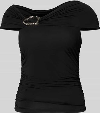 Gestuz T-Shirt mit Drapierungen Modell laily in Black, Gr&ouml;&szlig;e XL