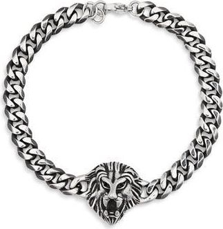 Eye Candy Los Angeles Mens Enrique Lion Head Bracelet in Silver at Nordstrom Rack
