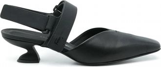 Ferragamo Womens Square-Toe Pumps In Black