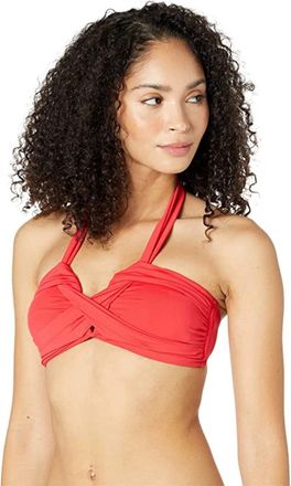 Seafolly Collective Halter Bandeau Bikini Top Womens Red Swimwear GBO2803