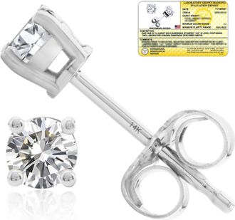 MAX + STONE 14k Yellow/White Gold 1/4-2 Carat IGI Certified Lab Grown Diamond Stud Earrings