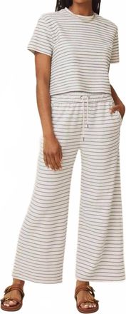 Splendid Kennedy Stripe Wide Leg Pants In Pale Oak/eucalyptus