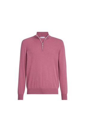 Brunello Cucinelli Cashmere sweater with half zip in Coral at Nordstrom, Size 46 It