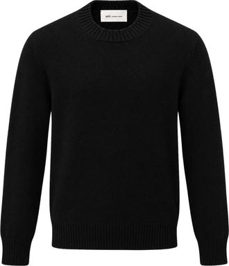 Ami Crewneck Trui met Ami de Coeur - Heren - Truien - Zwart - Maat: XL Kasjmier