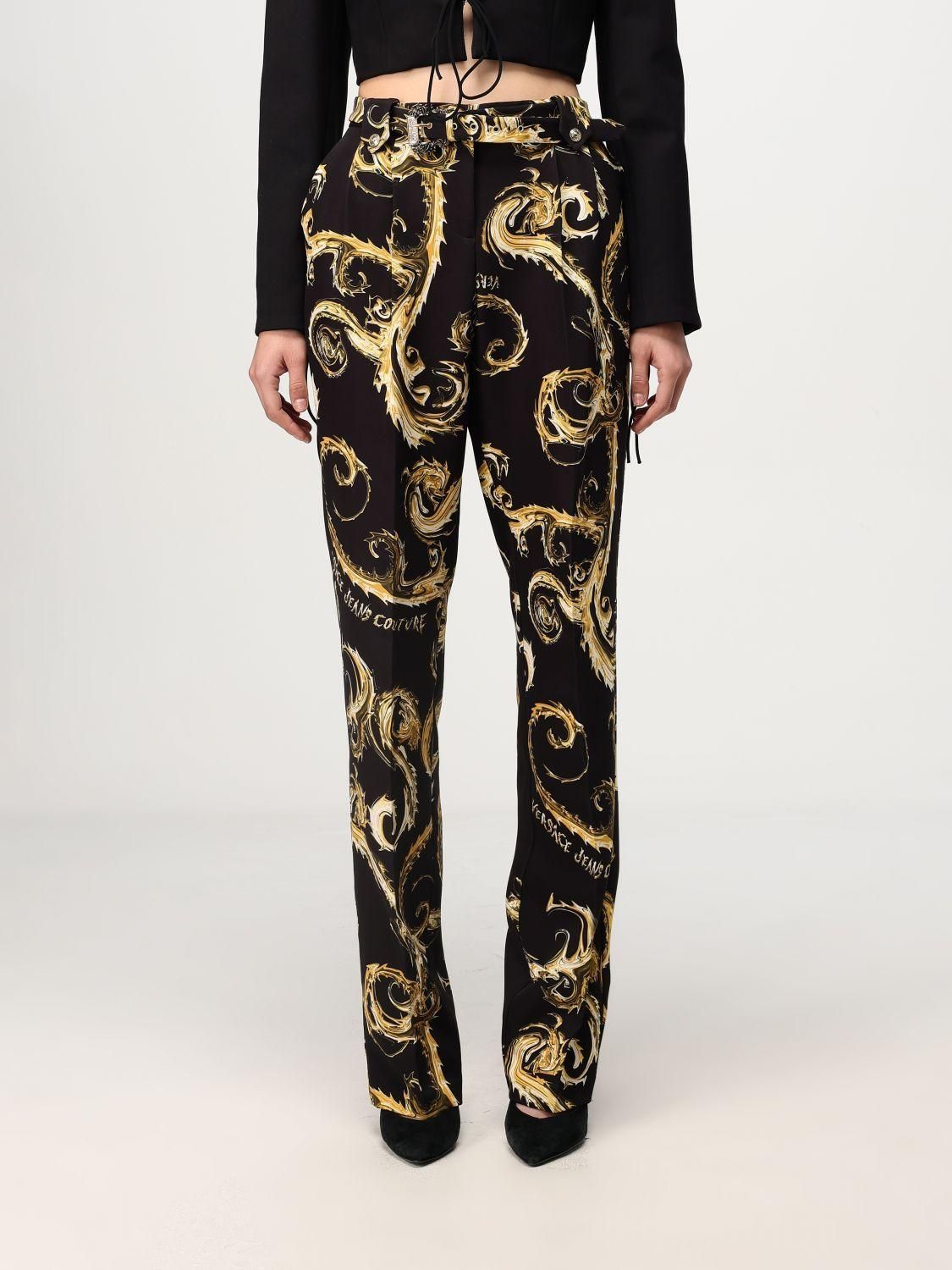 【関税＆送料込み】Versace Cut-Out Pants Versace Utility Cargo Pants with All Over Logo Pattern men