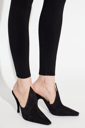 Alaia Suede Heeled Mules, Womens, Black