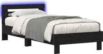 vidaXL Estructura De Cama Roble Negro 80 X 200 Cm Madera De Ingenier&iacute;a Vidaxl