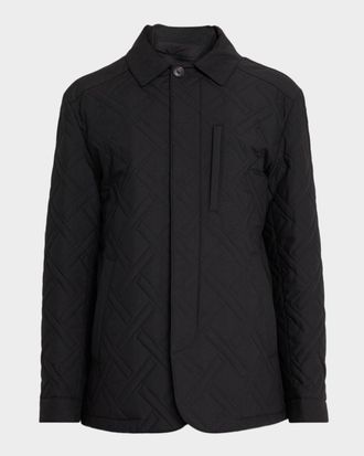 Corneliani Men & apos;s Geometric Quilted Jacket