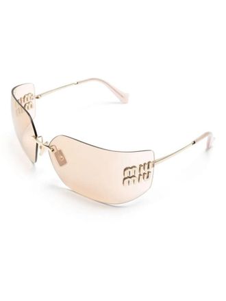 Miu Miu Eyewear MU54YS Rimless Square Sunglasses - Rose gold
