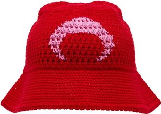 Marine Serre Hats, unisex, Red, Size: S/M Crochet Bucket Hat