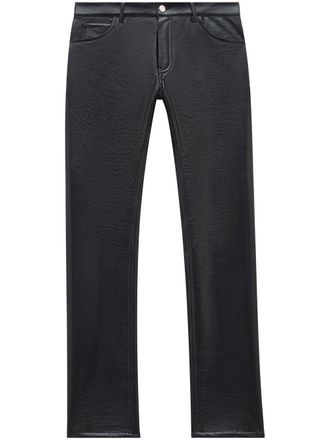 Courr&egrave;ges Straight Leg Slim Cut Cotton Blend Trousers