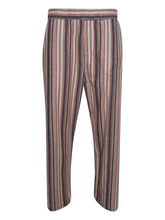 The Elder Statesman striped trousers - men - Cashmere/Polyamide - M - Red
