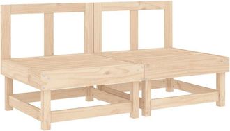 vidaXL Sof&aacute;s Centrales De Jard&iacute;n 2 Unidades Madera Maciza De Pino Vidaxl