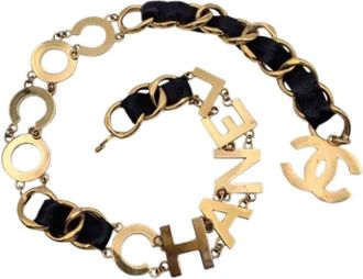 Chanel Pre-owned Leather belts - Dames - Vintage Accessoires - Geel - ONE Size - Leer - Vintage