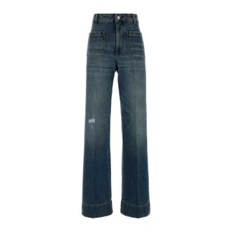 Victoria Beckham Wide Jeans, female, Blue, Size: W26 Alina Jean - Regular