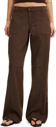 Cotton On Womens Lexi Low Rise Utility Pant in Washed Oak at Nordstrom, Size 10