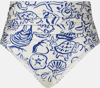 SIMKHAI Teya ruched printed bikini bottoms