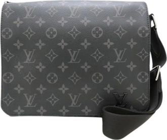 Louis Vuitton Pre-owned Cross Body Bags, male, Black, Size: ONE SIZE Pre-owned Monogram Eclipse Shoulder Bag