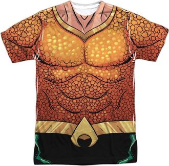 Gildan Justice League of America Aquaman Rebirth Uniform Short Sleeve Adult Poly Crew Tee / T-Shirt