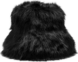 Lack of Color faux-fur bucket hat - Black