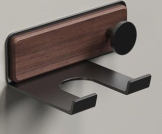 OEM Soporte Para Secador De Pelo De Nogal, Colgador De Secador De Pelo De Pared Sin Taladrar, Ahorra Espacio, 11 X 5,5 X 17,5 Cm