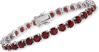 Ross-Simons 19.20- Garnet Tennis Bracelet in Sterling Silver