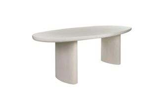 POMAX Mesa de comedor 12 plazas de yeso blanco