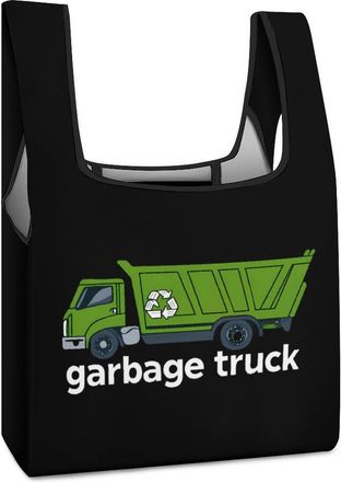Generic Garbage Truck Reusable Shopping Bags Lightweight Foldable Grocery Bag Polyester Washable Tote Bag