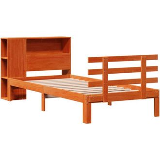 vidaXL Bookcase Bed without Mattress Wax Brown 100x200cm Solid Wood Pine Vidaxl