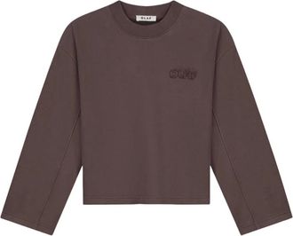 Olaf Hussein Retro Logo Crewneck - Dames - Sweatshirts & Hoodies - Bruin - Maat: M Katoen