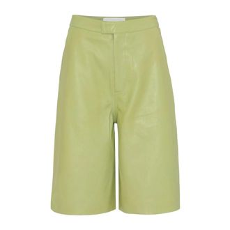 Remain Bermudas, female, Green, M, Leather Bermuda Shorts
