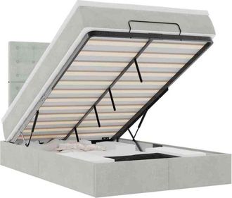 vidaXL Estructura Cama Otomana Colchones Gris Claro 120x200cm Vidaxl