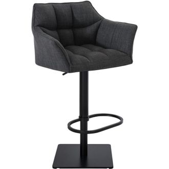 Clp Clp - Taburete De Bar Tapizado Damaso Gris Oscuro Negro