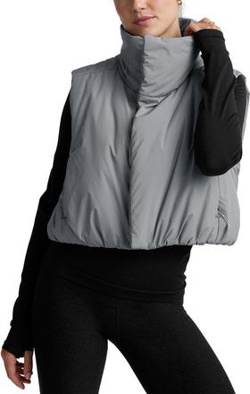 Beyond Yoga Warm-Up Water Repellent Puffer Vest in Storm Gray at Nordstrom, Size X-Large