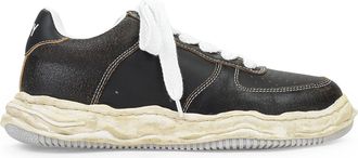 Miharayasuhiro WAYNE LOW CRACKING BLACK LOW-TOP SNEAKER