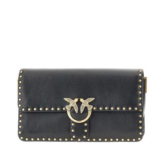 Pinko Bolso Love One Slouchy de piel con tachuelas - Bags - Mujer - Negro - ONE SIZE