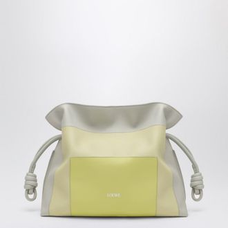 Loewe Flamenco Clutch Medium Bag In Pale Grey/Light Citrine
